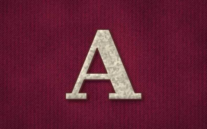Close-up of a chenille varsity letter