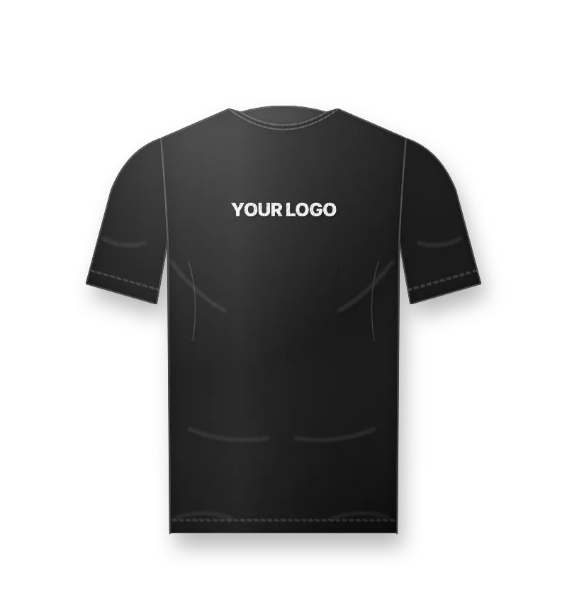 Black heavyweight boxy t-shirt with a large chest logo (design mockup)