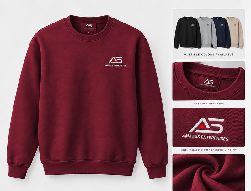 Custom sweatshirts manufactured with private label branding